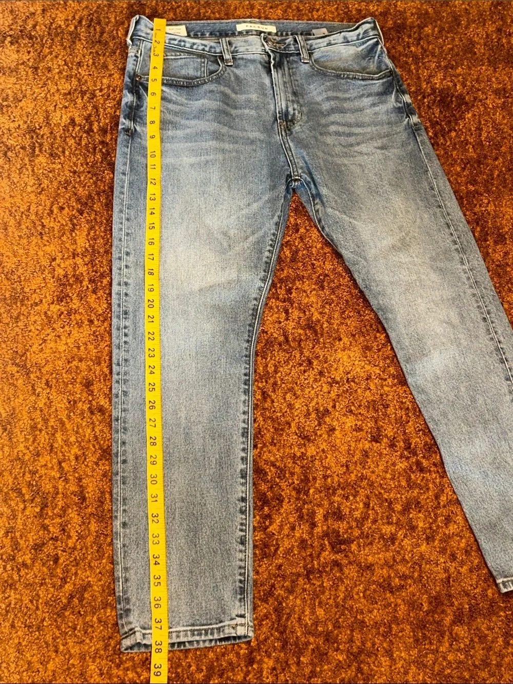 PacSun Men's Slim Jeans in Light Blue Wash